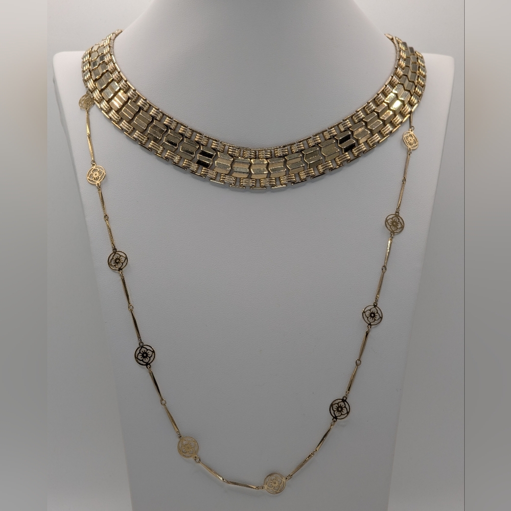 Vintage 1977 Avon Blooming Lotus & Sarah Coventry 1959 Signed Necklaces - Picture 2 of 11